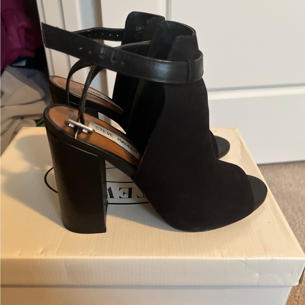 Steve Madden Black Open-Toe Heels
